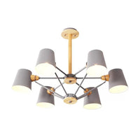 Bedroom Chandelier for Kids Wood Hanging Fixture Macaron - Rebooters