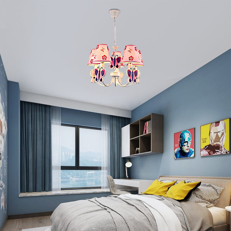 Pink Chandelier for Girls Room Adjustable Hanging Lamp - Rebooters