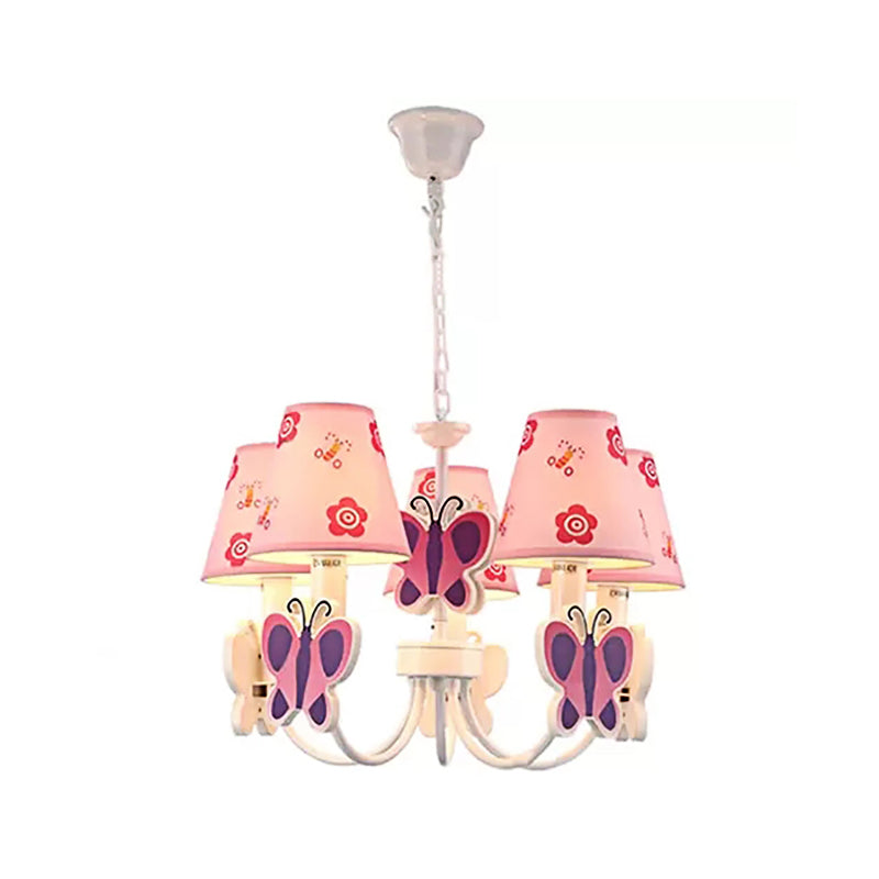 Pink Chandelier for Girls Room Adjustable Hanging Lamp - Rebooters