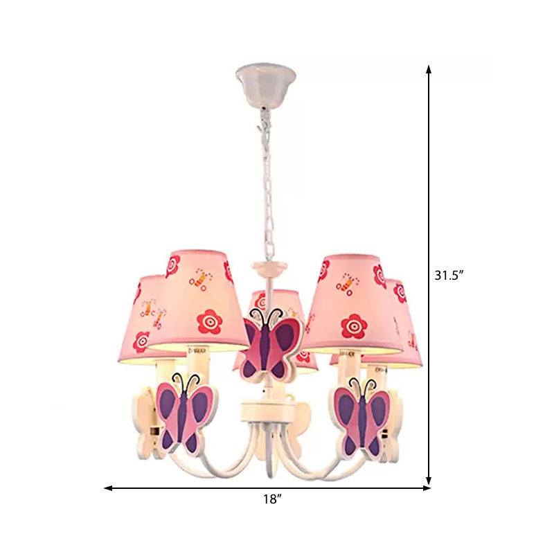 Pink Chandelier for Girls Room Adjustable Hanging Lamp - Rebooters