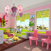 Pink Chandelier for Girls Room Adjustable Hanging Lamp - Rebooters