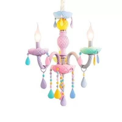 Kids Chandelier Lamp for Girls Rooms Multicolor Pendant Light - Rebooters