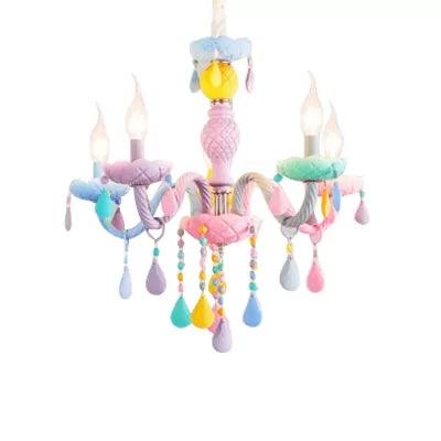 Kids Chandelier Lamp for Girls Rooms Multicolor Pendant Light - Rebooters