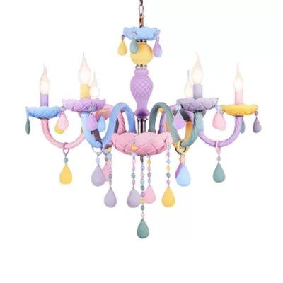 Kids Chandelier Lamp for Girls Rooms Multicolor Pendant Light - Rebooters