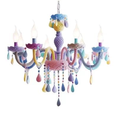 Kids Chandelier Lamp for Girls Rooms Multicolor Pendant Light - Rebooters