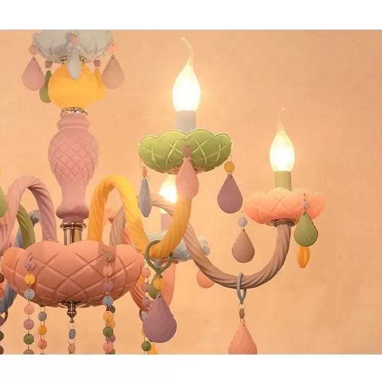 Kids Chandelier Lamp for Girls Rooms Multicolor Pendant Light - Rebooters