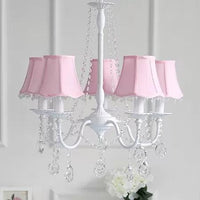 Baby Crystal Chandelier 5-Light Macaron Fixture 23.5 Inch - Rebooters