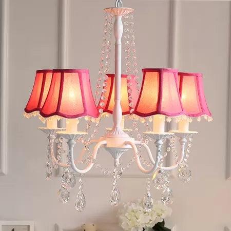 Baby Crystal Chandelier 5-Light Macaron Fixture 23.5 Inch - Rebooters