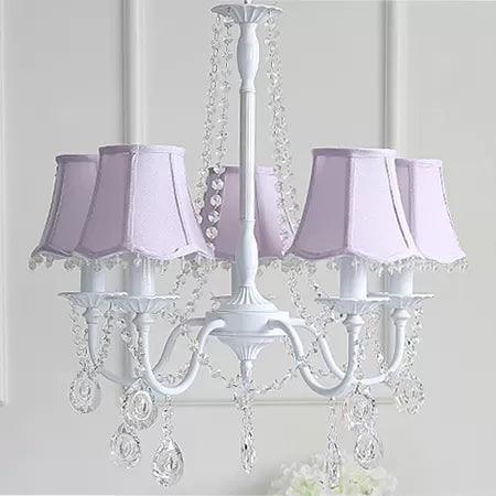 Baby Crystal Chandelier 5-Light Macaron Fixture 23.5 Inch - Rebooters