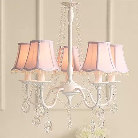 Baby Crystal Chandelier 5-Light Macaron Fixture 23.5 Inch - Rebooters
