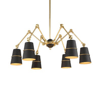 6 Lights Spider Chandelier Light with Cone Shade Retro Style - Rebooters