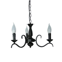 3/5 Heads Flameless Candle Chandelier Vintage Black Lamp - Rebooters