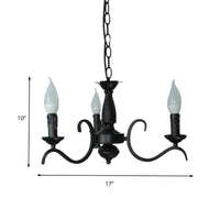 3/5 Heads Flameless Candle Chandelier Vintage Black Lamp - Rebooters
