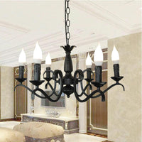 3/5 Heads Flameless Candle Chandelier Vintage Black Lamp - Rebooters