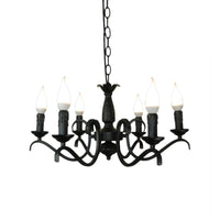 3/5 Heads Flameless Candle Chandelier Vintage Black Lamp - Rebooters