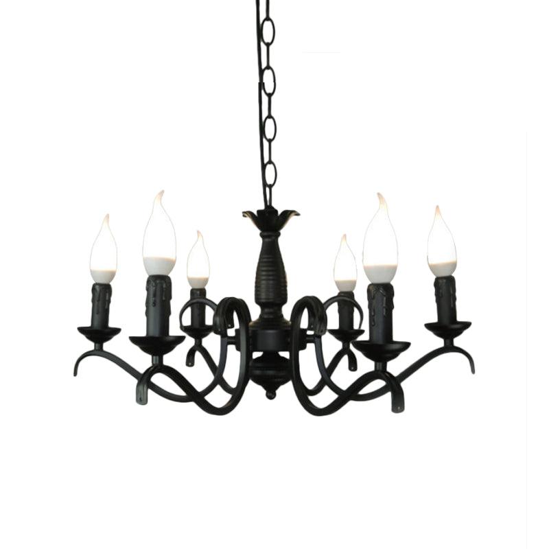 3/5 Heads Flameless Candle Chandelier Vintage Black Lamp - Rebooters
