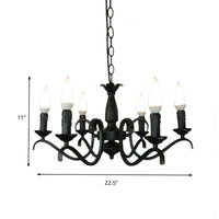3/5 Heads Flameless Candle Chandelier Vintage Black Lamp - Rebooters