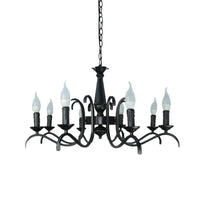 3/5 Heads Flameless Candle Chandelier Vintage Black Lamp - Rebooters