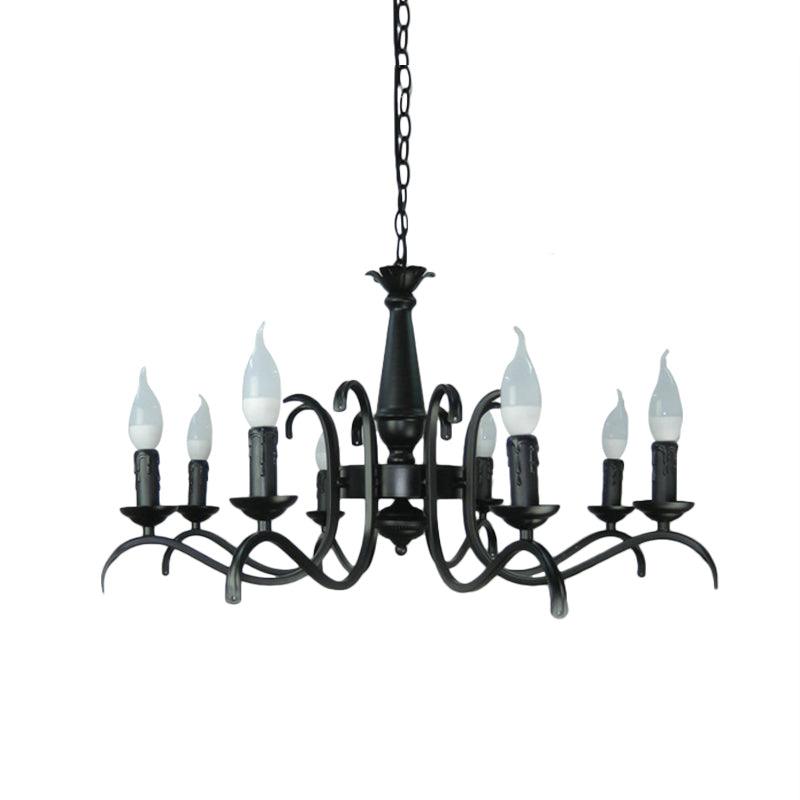 3/5 Heads Flameless Candle Chandelier Vintage Black Lamp - Rebooters