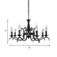 3/5 Heads Flameless Candle Chandelier Vintage Black Lamp - Rebooters