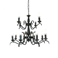 3/5 Heads Flameless Candle Chandelier Vintage Black Lamp - Rebooters