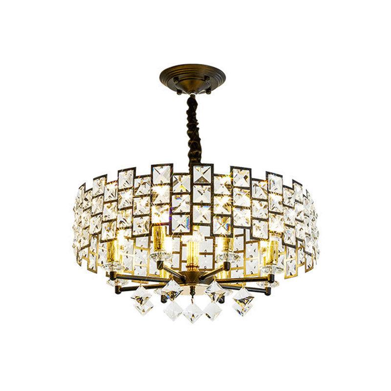 8/12 Heads Hanging Lamp Traditional Circular Crystal Chandelier - Rebooters