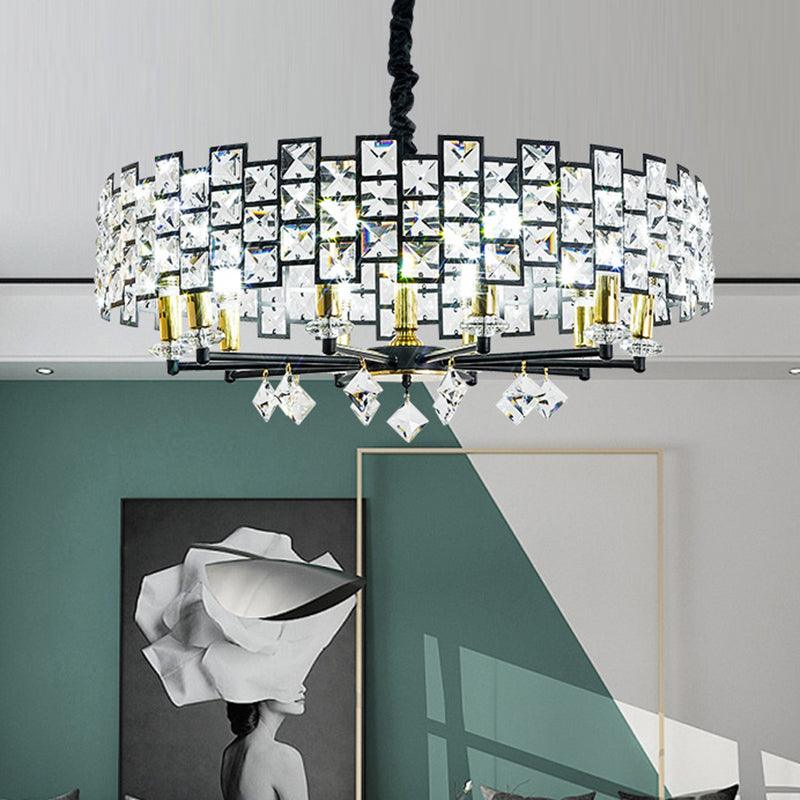 8/12 Heads Hanging Lamp Traditional Circular Crystal Chandelier - Rebooters