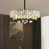 8/12 Heads Hanging Lamp Traditional Circular Crystal Chandelier - Rebooters