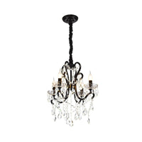 4/5 Lights Crystal Stands Chandelier Light Modern Black Ceiling Fixture - Rebooters