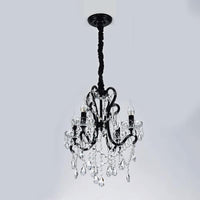 4/5 Lights Crystal Stands Chandelier Light Modern Black Ceiling Fixture - Rebooters