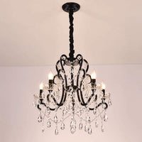 4/5 Lights Crystal Stands Chandelier Light Modern Black Ceiling Fixture - Rebooters