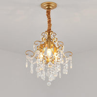 3 Bulbs Chandelier Lighting with Teardrops Shade Crystal Drip - Rebooters