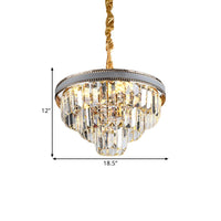 16/6 Lights Tapered Hanging Chandelier Modern Clear Crystal Lamp - Rebooters