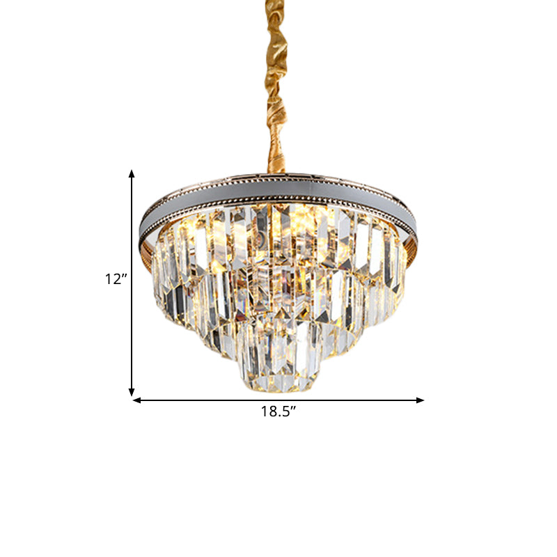 16/6 Lights Tapered Hanging Chandelier Modern Clear Crystal Lamp - Rebooters