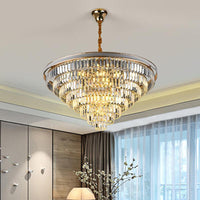 16/6 Lights Tapered Hanging Chandelier Modern Clear Crystal Lamp - Rebooters