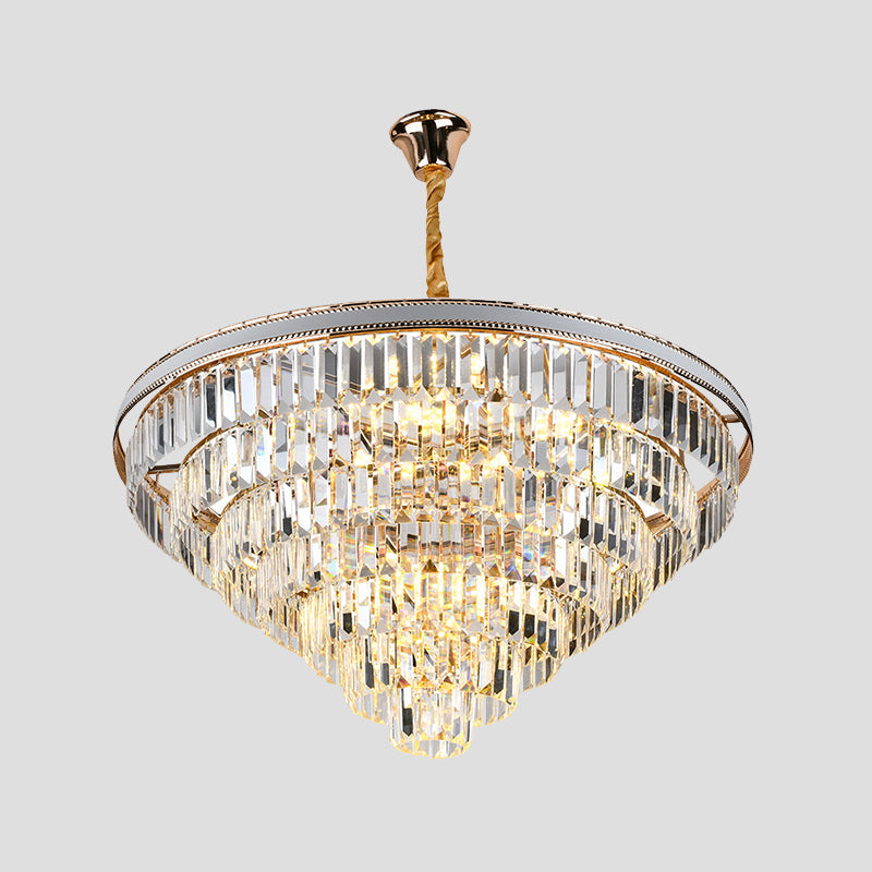 16/6 Lights Tapered Hanging Chandelier Modern Clear Crystal Lamp - Rebooters