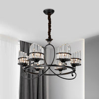 6/8 Lights Rectangle Light Chandelier with Ring Design - Rebooters