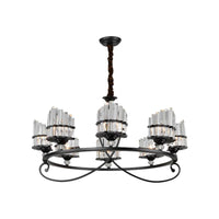 6/8 Lights Rectangle Light Chandelier with Ring Design - Rebooters
