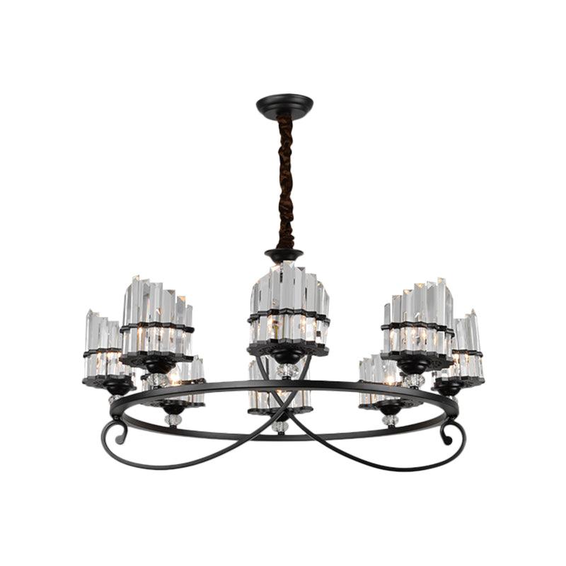 6/8 Lights Rectangle Light Chandelier with Ring Design - Rebooters