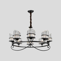 6/8 Lights Rectangle Light Chandelier with Ring Design - Rebooters