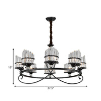 6/8 Lights Rectangle Light Chandelier with Ring Design - Rebooters