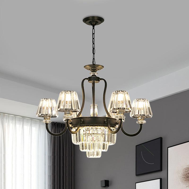 6/8 Bulbs Ceiling Lamp Traditional Tapered Crystal Chandelier - Rebooters