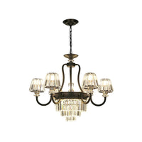 6/8 Bulbs Ceiling Lamp Traditional Tapered Crystal Chandelier - Rebooters