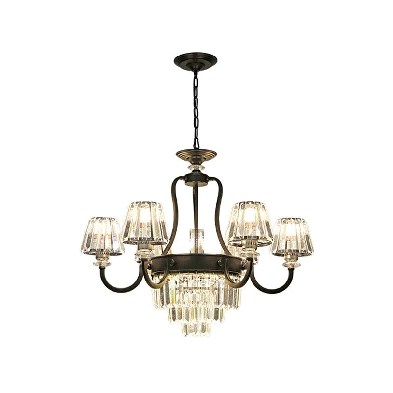 6/8 Bulbs Ceiling Lamp Traditional Tapered Crystal Chandelier - Rebooters