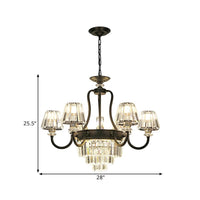 6/8 Bulbs Ceiling Lamp Traditional Tapered Crystal Chandelier - Rebooters