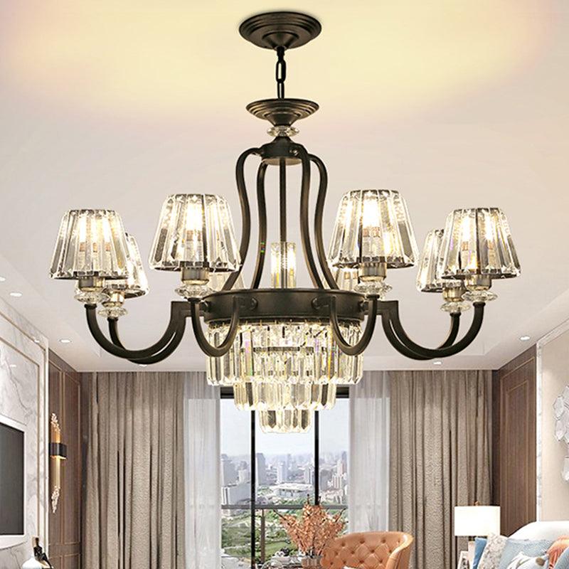 6/8 Bulbs Ceiling Lamp Traditional Tapered Crystal Chandelier - Rebooters
