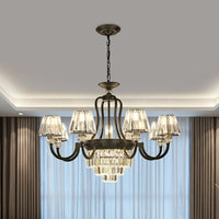 6/8 Bulbs Ceiling Lamp Traditional Tapered Crystal Chandelier - Rebooters