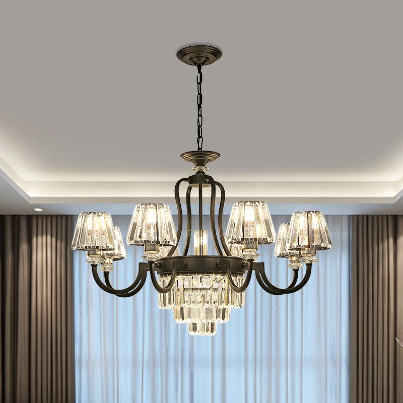 6/8 Bulbs Ceiling Lamp Traditional Tapered Crystal Chandelier - Rebooters