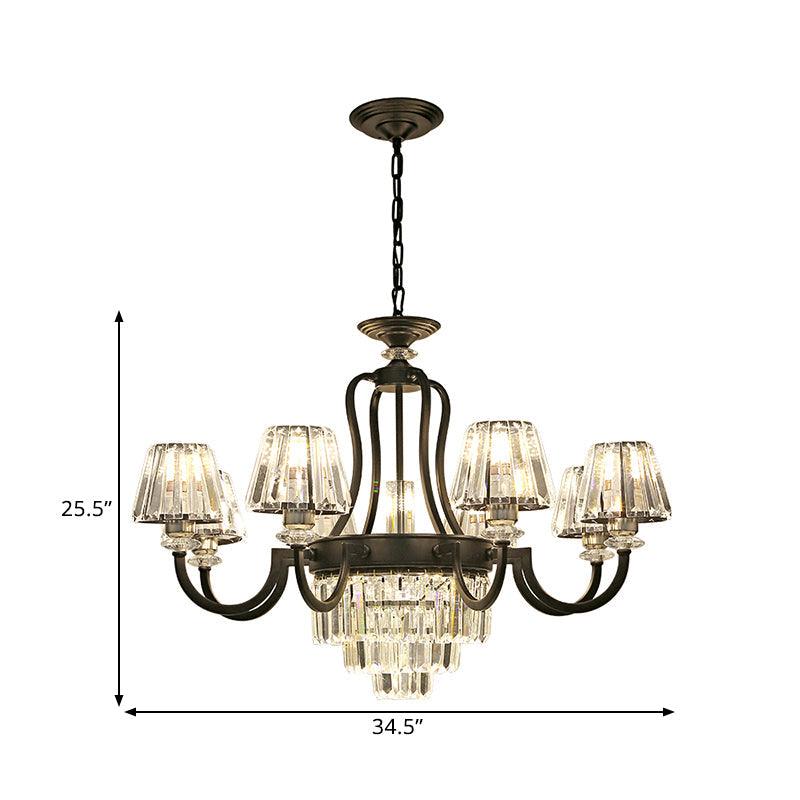 6/8 Bulbs Ceiling Lamp Traditional Tapered Crystal Chandelier - Rebooters
