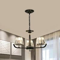 3/8 Heads Chandelier Light with Tapered Crystal Ceiling Fixture - Rebooters